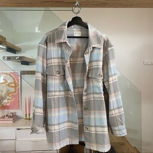 Lightweight Pastel Plaid Flannel Like New